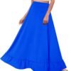 Women Plus Size Maxi Skirt Vintage High Waist Long Skirt with Pockets