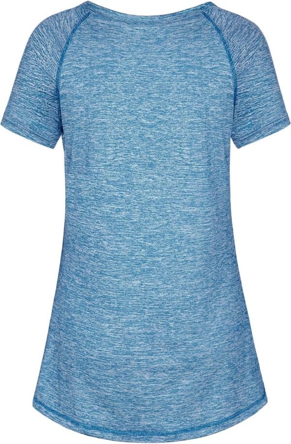 Woman Raglan Sleeve Round Neck Irregular Hem Yoga Workout Shirt Sizes M-3XL