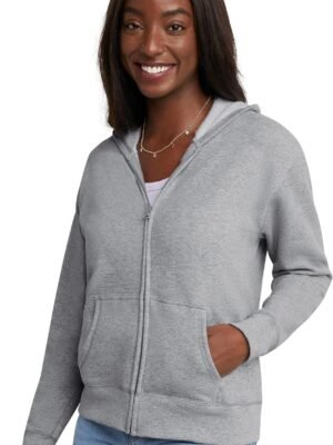 Women's Full-Zip Fleece Hoodie, Zip-Up Hooded Sweatshirt For Women