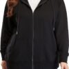 Women's Plus Size Full Zip-Up Hoodie Jacket Cotton Sweatshirt