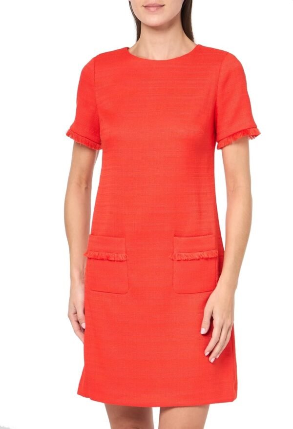 Women's Fringe Detail Hopsack Fabric Dress