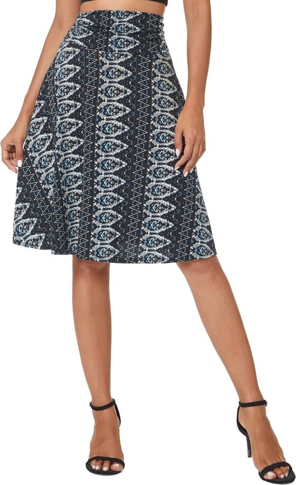 Women's Ruched Waist Stretchy Flared Yoga Skirt High Waist Midi Skirt for Women, 14, Large