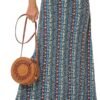 Women's Stylish Spandex Comfy Fold-Over Flare Long Maxi Skirt, 17, X-Large