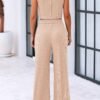 Womens 2 Piece Summer Casual Tank Tops And Wide Leg Pants Tracksuits