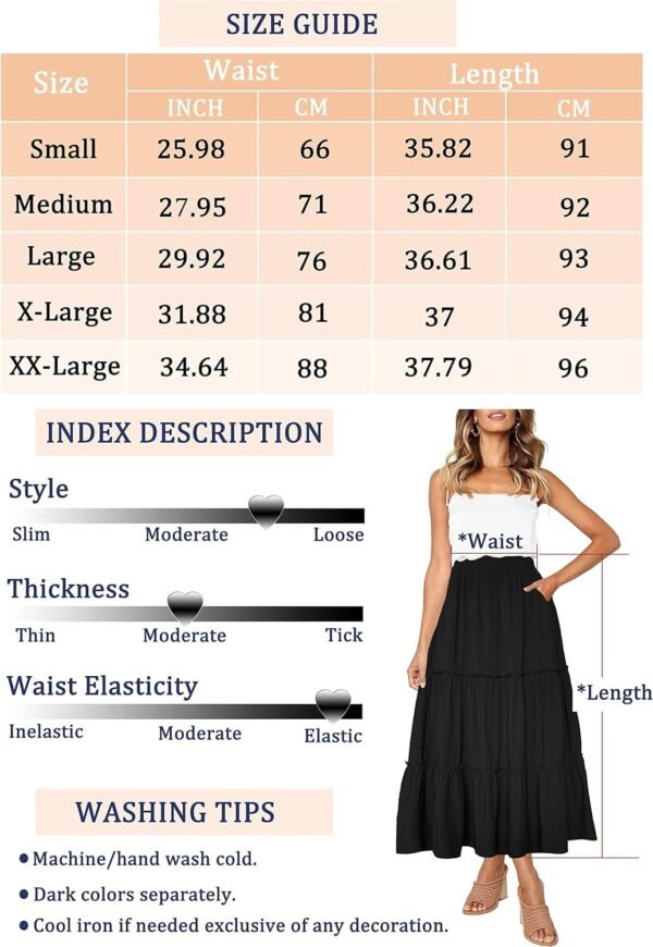 816cwcY7u_L._AC_SL1500.jpg Womens High Waist A Line Ruffle Swing Long Maxi Skirt with Pockets
