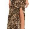 Women's Vintage High Waist Bodycon Split Maxi Skirt