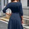 Womens 2024 Elegant Ruffle Sleeve Flared A Line Swing Casual Party Cocktail Dresses