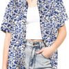 Women’s Button Down Hawaiian Shirt Casual Fashion Shirts Summer Blouses