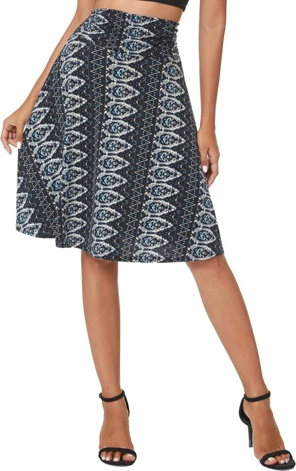 Women's Ruched Waist Stretchy Flared Yoga Skirt High Waist Midi Skirt for Women, 14, Large