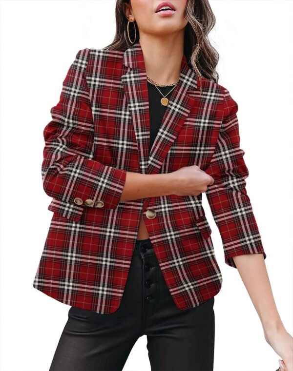 Womens Casual Business Fashion Blazer Work Professional Buttons Suit Jacket with Pockets