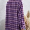 Plaid Flannel Button Down Shirts for Women Oversized Dressy Casual Long Sleeve Tops Blouse