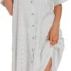 Cotton House Dress Women's Classic Nightgown Short Sleeve Housecoat Button-Up Front Duster Robe…