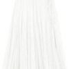 Women's Tulle Skirt Elastic High Waist Layered Pleated Mesh Flowy A-line Midi Skirt