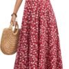 Women's 2024 Short Sleeve Round Neck Casual Summer Flowy Maxi Spring Dresses with Pockets