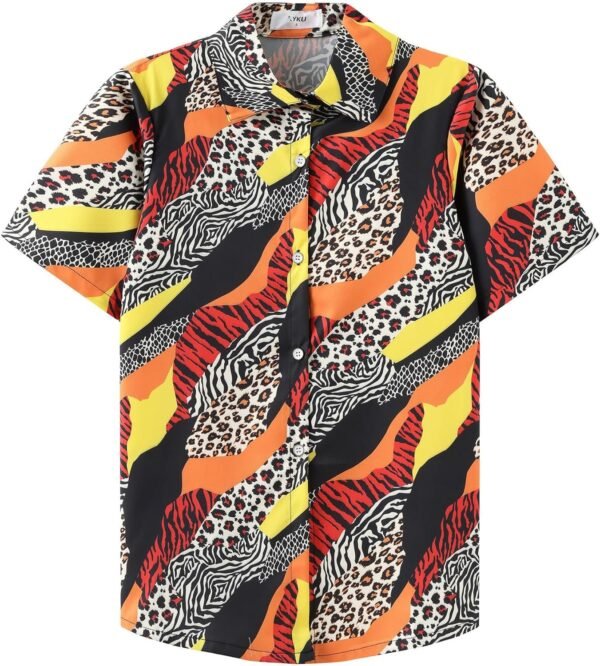 Women’s Button Down Hawaiian Shirt Casual Fashion Shirts Summer Blouses