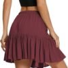 Women's Flared Short Skirt Floral/Solid Ruffle Mini Skater Skirt