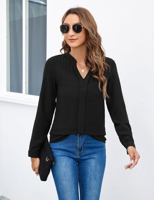 Women's Dressy Casual Tops Business Long Sleeve Shirts Work Blouses Fall Clothes 2023