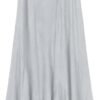 Women's Vintage Elastic Waist A-Line Long Midi Skirt
