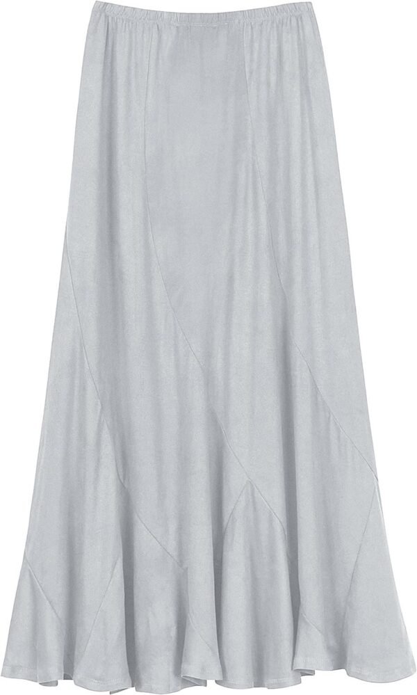 Women's Vintage Elastic Waist A-Line Long Midi Skirt