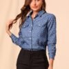 81CGOU_JD4L._AC_SL1500.jpg Women's Button Down Long Sleeve Point Collar Chambray Poplin Shirt