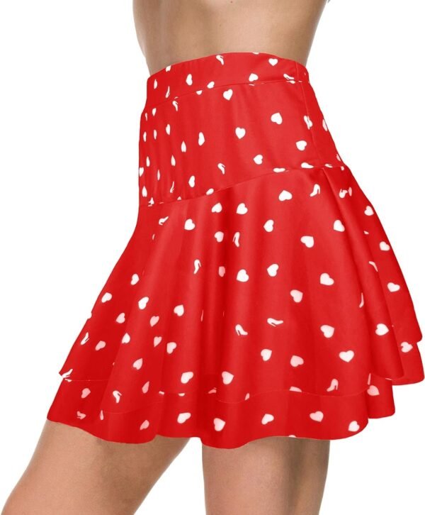 Stretchy Flared Ruffle Layered Mini Skater Skirts for Women