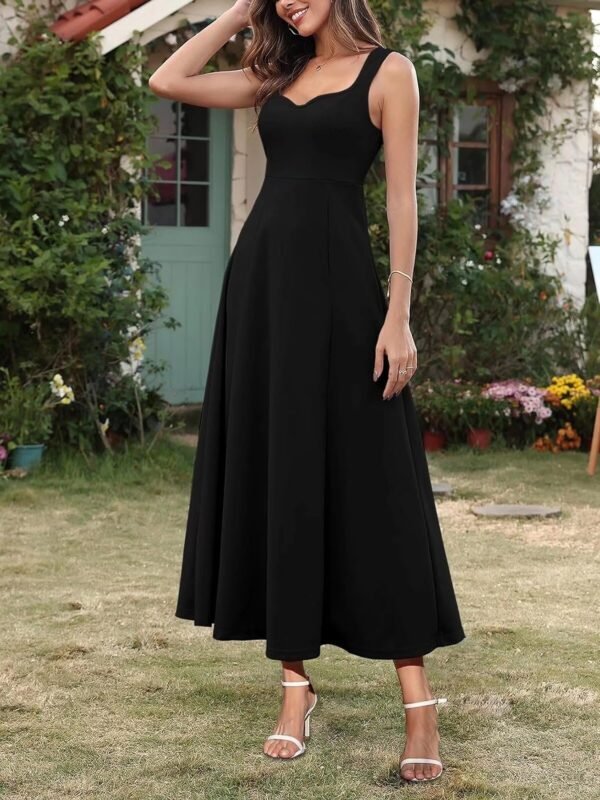 Womens Wedding Guest Dresses Long Sweetheart Neckline Sleeveless Cocktail Dress