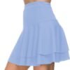 Stretchy Flared Ruffle Layered Mini Skater Skirts for Women