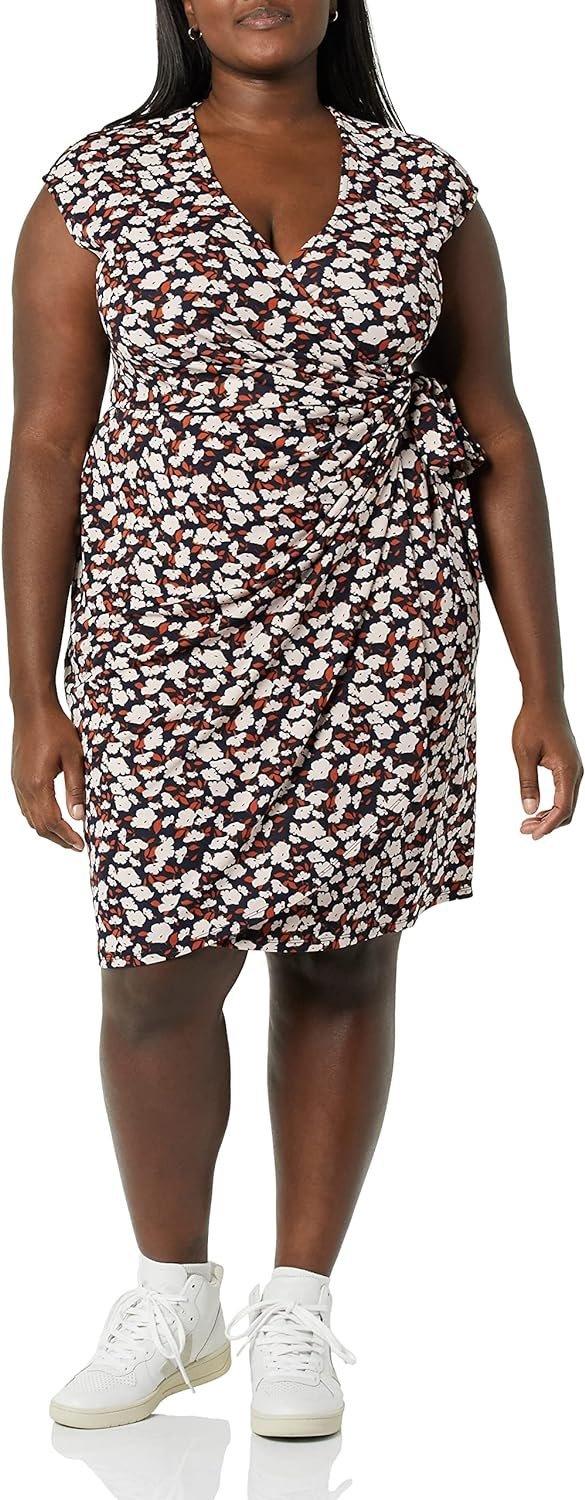 Women's Classic Cap Sleeve Wrap Dress (Available in Plus Size)