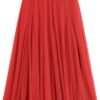 Women's Tulle Skirt Elastic High Waist Layered Pleated Mesh Flowy A-line Midi Skirt