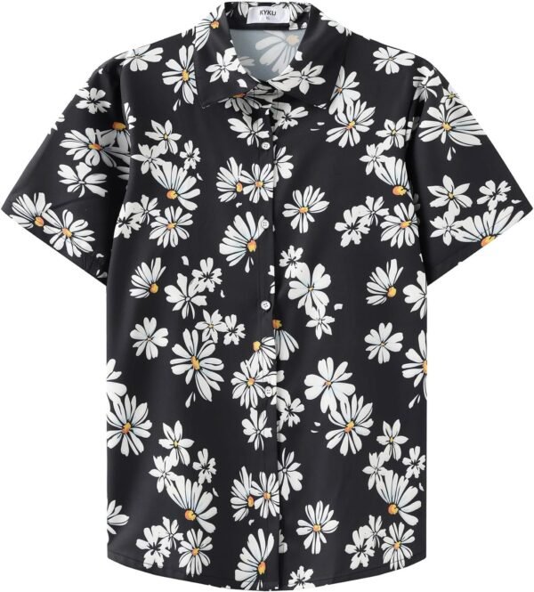 Women’s Button Down Hawaiian Shirt Casual Fashion Shirts Summer Blouses