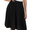 Womens High Waisted A Line Pleated Midi Skirt Button Front Skirts with Pocket
