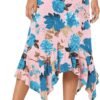 Women's Flowy Stretchy Skirt Handkerchief Hemline Midi Skirt