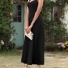 Womens Wedding Guest Dresses Long Sweetheart Neckline Sleeveless Cocktail Dress