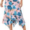 Women's Flowy Stretchy Skirt Handkerchief Hemline Midi Skirt