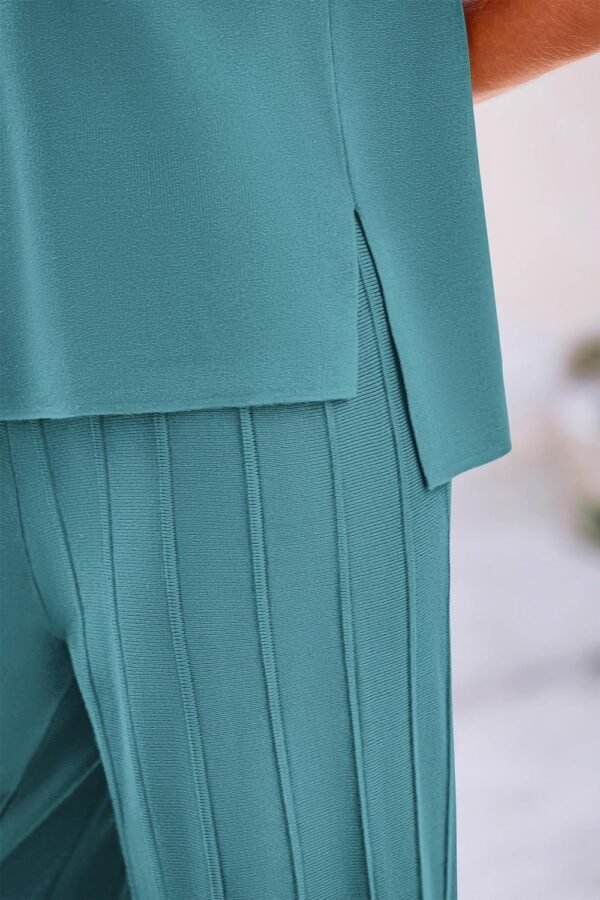 Womens Pullover Tops And Wide Leg Pants Casual Sweater Set