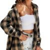 Plaid Flannel Button Down Shirts for Women Oversized Dressy Casual Long Sleeve Tops Blouse