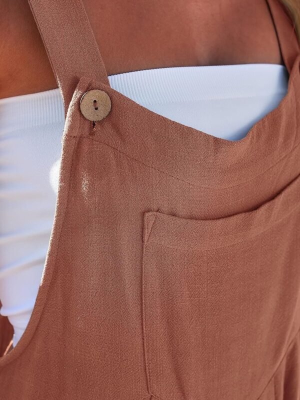 Womens Jumpsuits Overalls Wide Leg Casual Summer Outfits Rompers Jumpers Sleeveless Straps With Pockets 2024