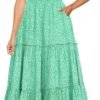 81UJR3pILYL._AC_SL1500.jpg Womens High Waist A Line Ruffle Swing Long Maxi Skirt with Pockets