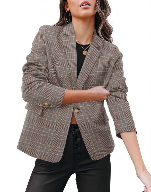 Womens Casual Business Fashion Blazer Work Professional Buttons Suit Jacket with Pockets
