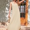 Women's Summer Sleeveless Sundress Casual Loose Long Maxi Dresses Beach Cover Up Dress