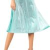 Women's Casual Ruched Stretchy High Waist A-Line Skirt Pleated Flared Midi Skirt