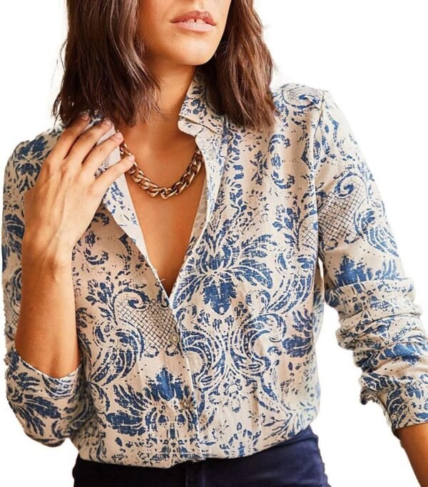 81_cjJkKScL._AC_SL1274.jpg Blouses for Women Fashion, Casual Long Sleeve Button Down Shirts Tops, XS-3XL