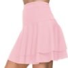 Stretchy Flared Ruffle Layered Mini Skater Skirts for Women