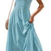 Women's 2024 Short Sleeve Round Neck Casual Summer Flowy Maxi Spring Dresses with Pockets