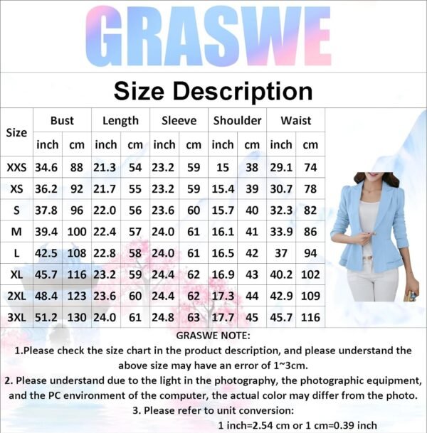 Womens one Button Fashion Blazer Coat Slim Fit Casual Office Jacket Suit