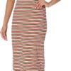 Women's Striped Midi Halter Ribbed Dress