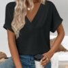 81lyvArl9nL._AC_SL1500.jpg T Shirts Short Sleeve V Neck Tees Womens Fashion Tops Trendy Lightweight Soft 2024 Casual Summer Spring Outfits