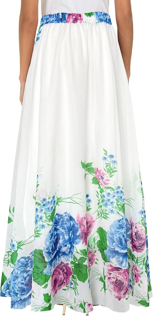 Women Floral Long Skirts Chiffon Summer Beach High Waisted Maxi Skirts
