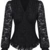 Scarlet Darkness Women's Medieval Shirt with Lace Gothic Shirt