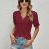 81oGm2n5mTL._AC_SL1500.jpg Women Casual V-Neck T-Shirts Loose Puff Short-Sleeve Tops Tunic Blouse
